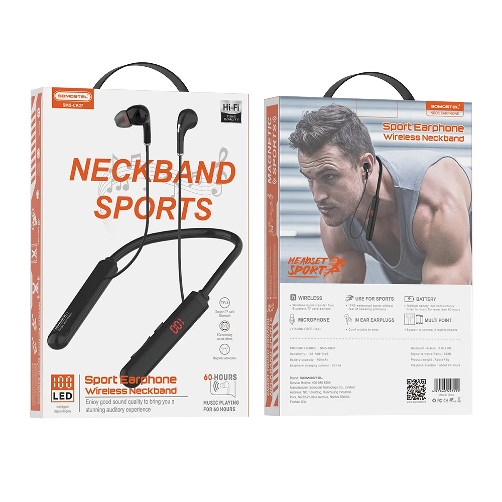 Somostel SMS-CK27 Hanging-neck Headphones True Wireless Earbuds In-ear  Headphones Sports Earphone Headset Audifonos Inalambricos