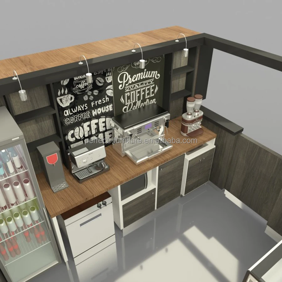 Modern Style Fast Food Store Counter Design / Fast Food Kiosk