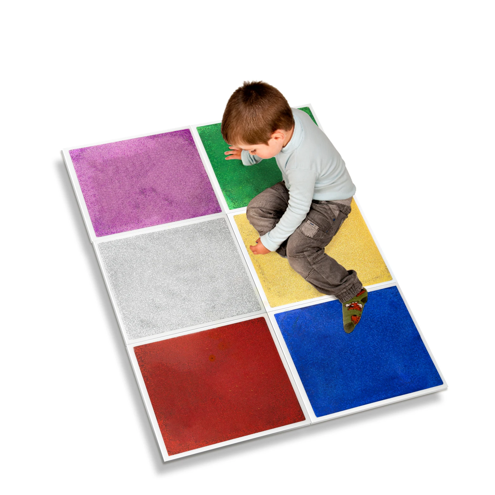 Carreaux de sol liquides colorés pour enfants en sable mouvant, sol sensoriel décoratif de Noël, tapis en vinyle pour usage intérieur