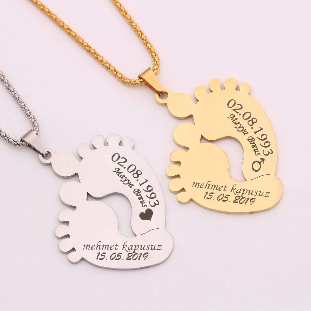 Wholesale Engraved Foot Necklace 