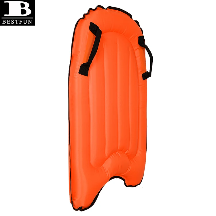 Factory Orange Surfing Bodyboard Inflatable Pool Float Beach Surfing Buoy Board Swimming Mat with Handles for Kids Adults