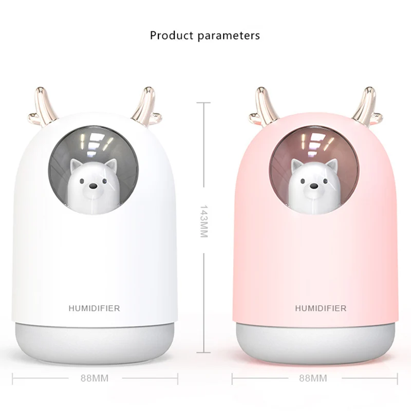 Mini Adjustable Aromatherapy USB Led Light Air Diffuser Home Appliance Essential Oil Deer Humidifier