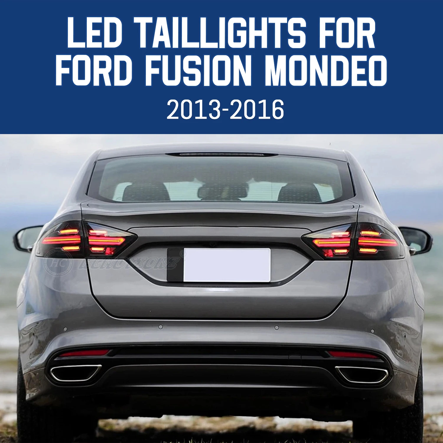 LED Tail Lights For Ford Fusion Mondeo 2013-2020 – Dark Smoked Porsche Style, 4PCS, HCMOTIONZ HC-FC-6020S