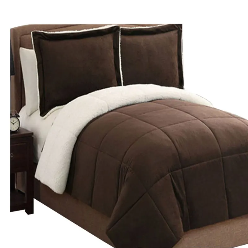 Custom Reversible Soft Queen Size Bedquilt Sets Fleece Duvet Winter Quality Comforter