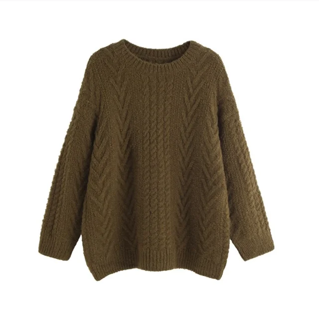 New Spring Twist Sweater for Women Loose Knitted Breathable and Anti-Shrink Polyester Anti-Wrinkle Weaving for Autumn Winter