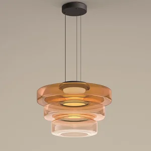Designer Glass Pendant Light for Restaurant Hotel Dining Table and Bar Retro American Style Cafe B&B Lighting Customizable