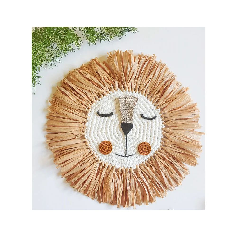 PLT - Lot De 4 Crochets Muraux En Bois Enfant - Motifs Lion, Éléphant, Hippopotame & Girafe - Style Scandi Naturel