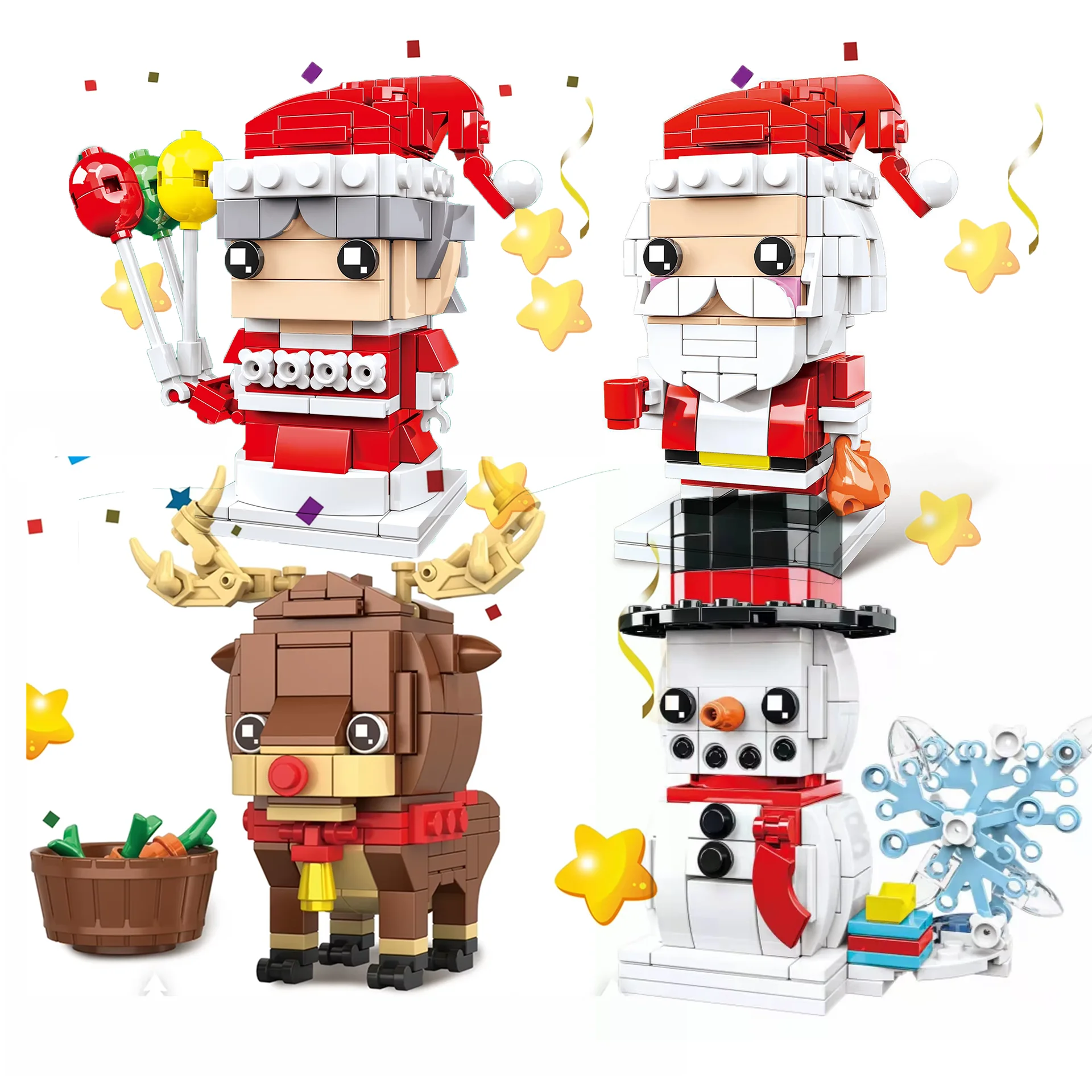 CAYI Hot Selling Mini Christmas Square Figure Model Building Block Sets Santa Claus Elf Building toy Christmas Toys Gift For Kid