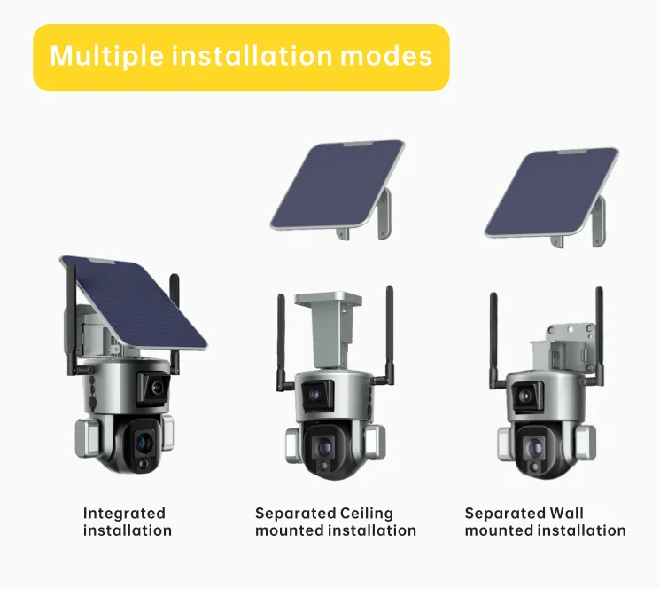 KAANSKY 4X 10X Optical Zoom Wireless Outdoor Solar Powered Security  Human Tracking 8MP Dual Lens CCTV 4g Solar Ptz Camera