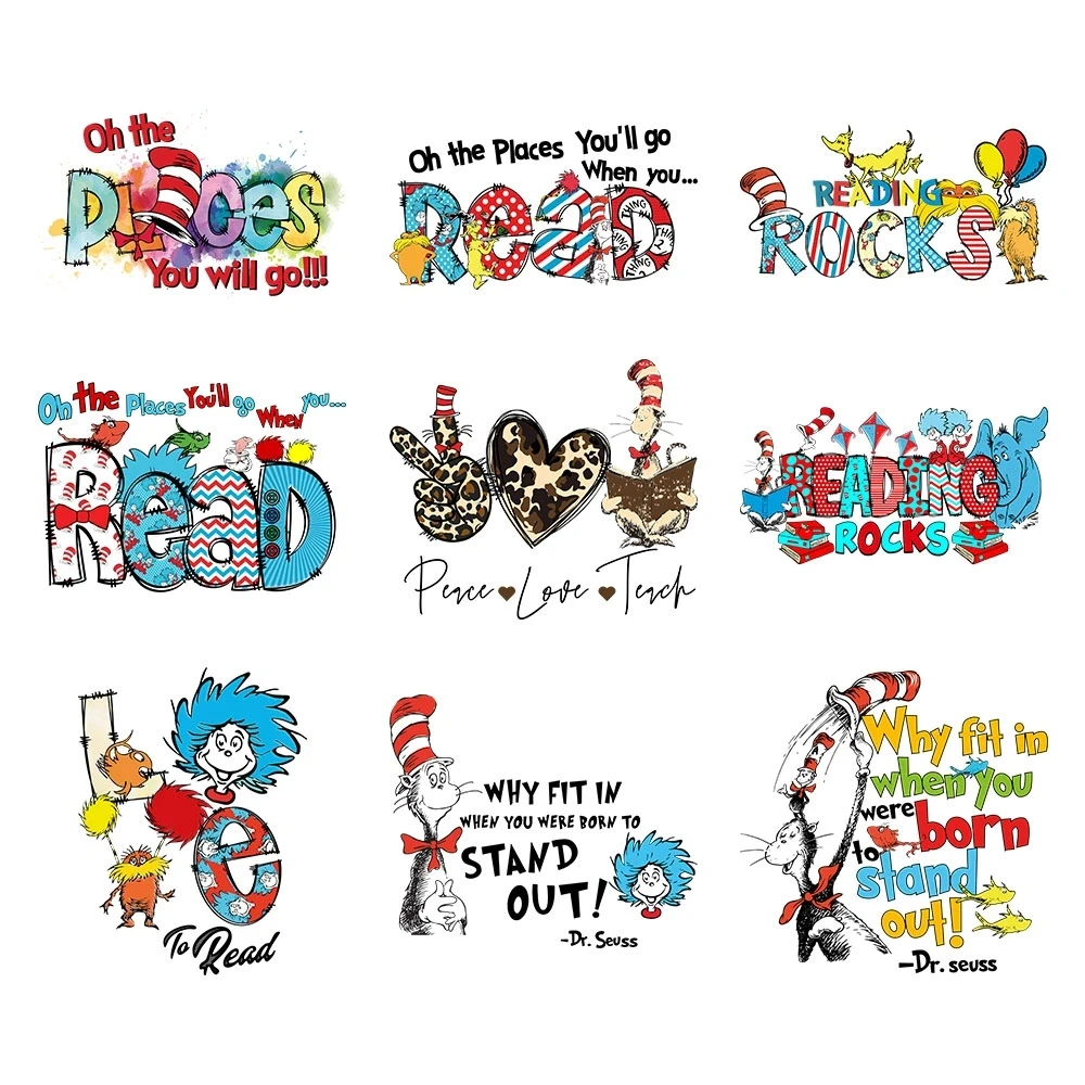 Dr.seuss Iron-on Transfer For Clothing Patches Diy Washable T-shirts ...