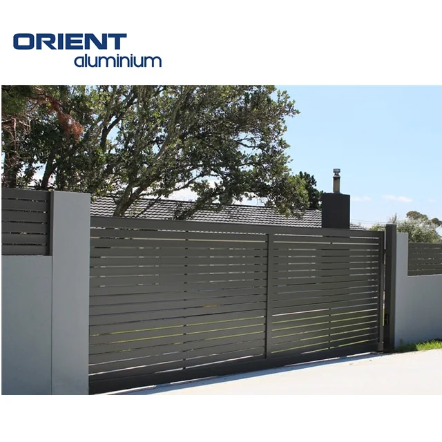 New Style Aluminum Design Sliding Main Gate Factory Design Courtyard Entrance Aluminum House Main Automatic Gate Price
