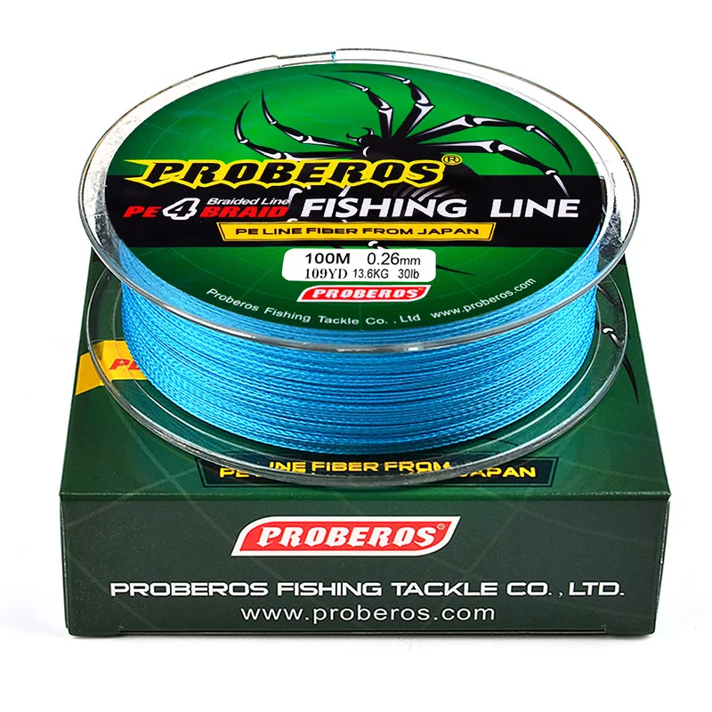 Proberos 300m Braided Fishing Line Green/gray/blue/red/yellow 4x