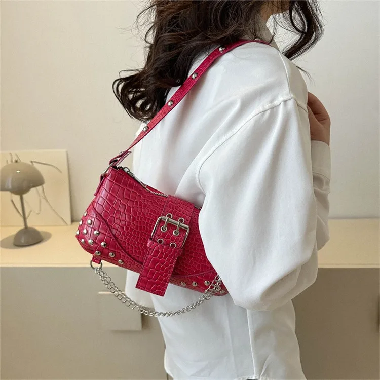 Borsa A Mano Y2K Con Borchie – Borsa A Spalla Donna In Pelle PU, Stile Punk E Gotico, Perfetta Per Party E Lavoro