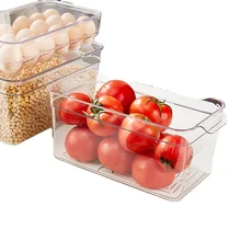 HUAMU Acrylic Fridge Organizer Set with Divider for Kitchen - Market Union Stackable Clear Food Container Drawer