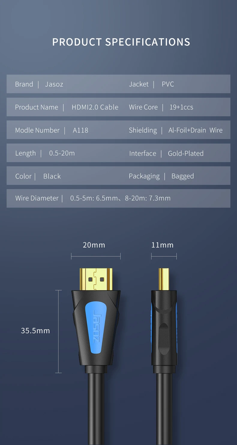 1M 3M 5M High-Definition MALE-MALE for Cable 4K 240Hz 48Gbps Gold Plated PVC Jacket