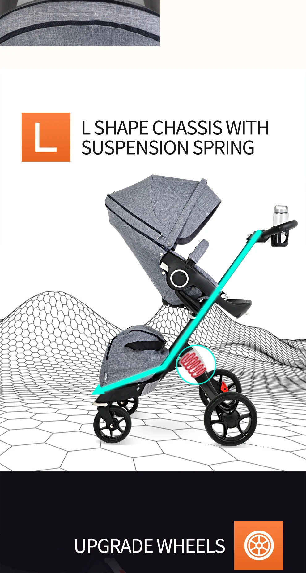 3 in 1 Foldable High Landscape Bidirectional Push Luxury Big EVA wheels Baby Stroller