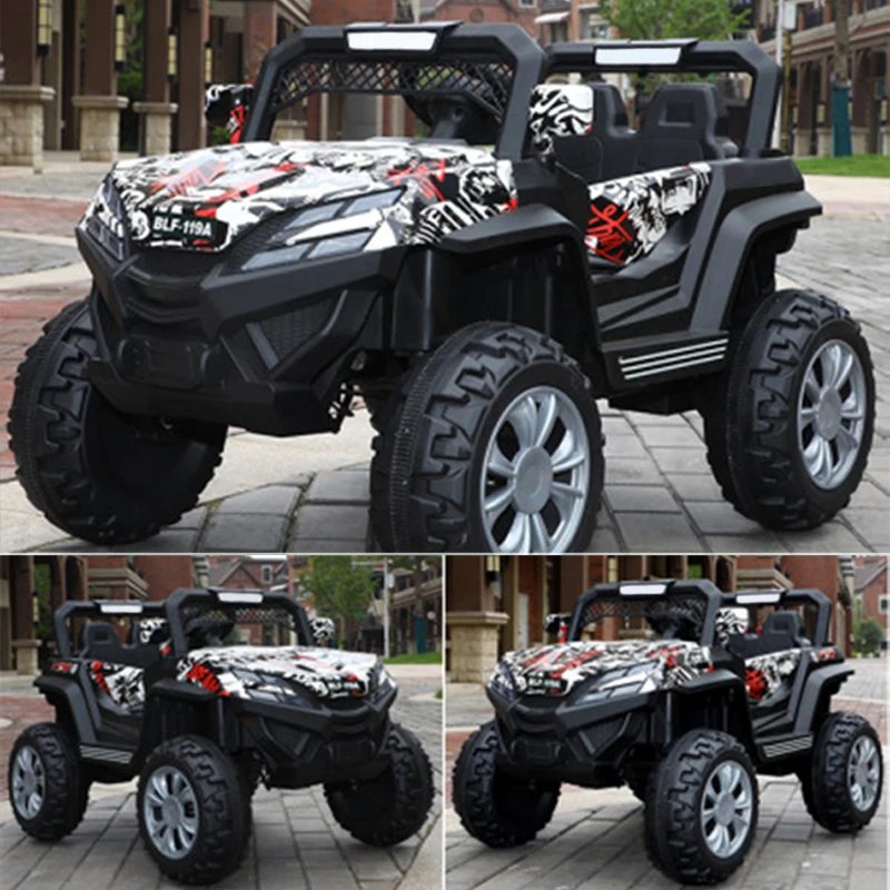 Хит продаж, модный двойной электрический Сидящая дистанционное управление Электрический внедорожный Детская электрическая машина
