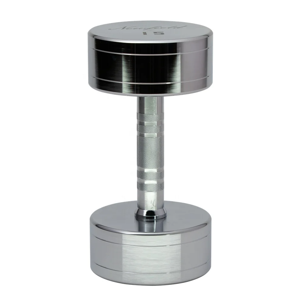 Luxury Dumbbell Gym Round Dumbbell Full Sets Unique Custom Chrome UV Logo for product detail 2