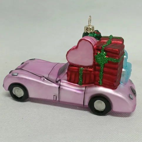 2024 Personalized Handmade High Quality Glass Car Model Christmas Tree Hanging Pendant Hand Painted Accept Customization factory