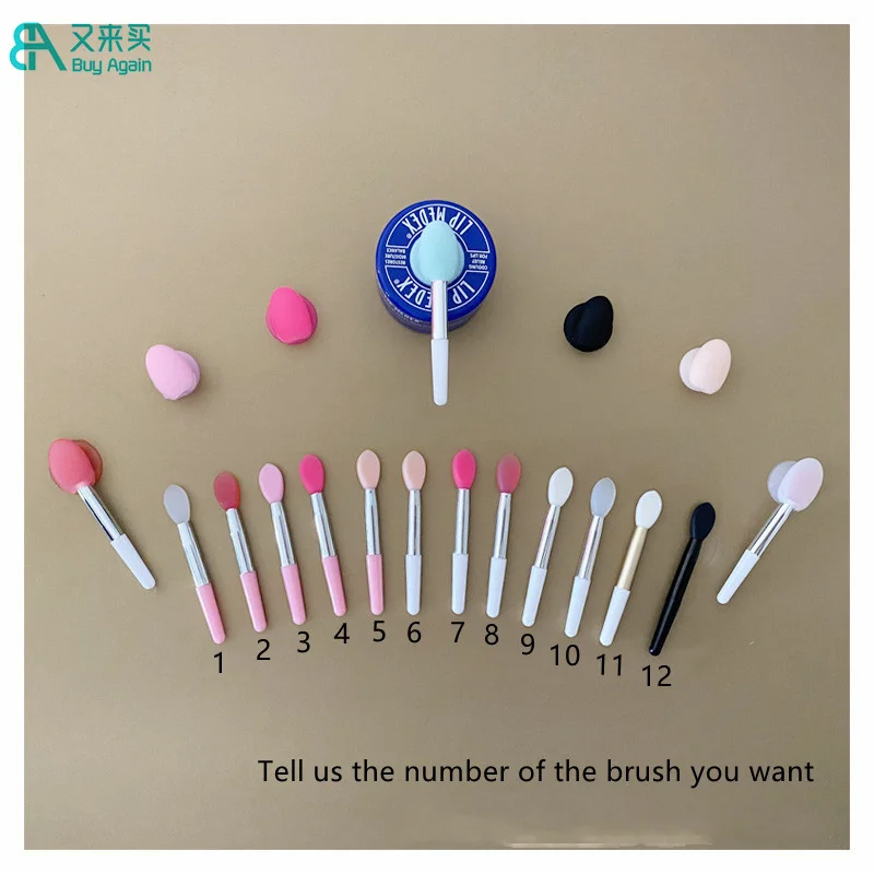 Small Glitter Applicator Silicone Lip Stick Balm Applicators Silicone Lip Brush Silicone Lip