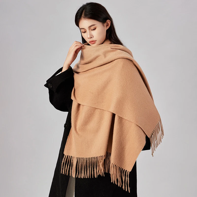 100% Wool Shawl Winter Wraps for Women Adult Long Easy Way