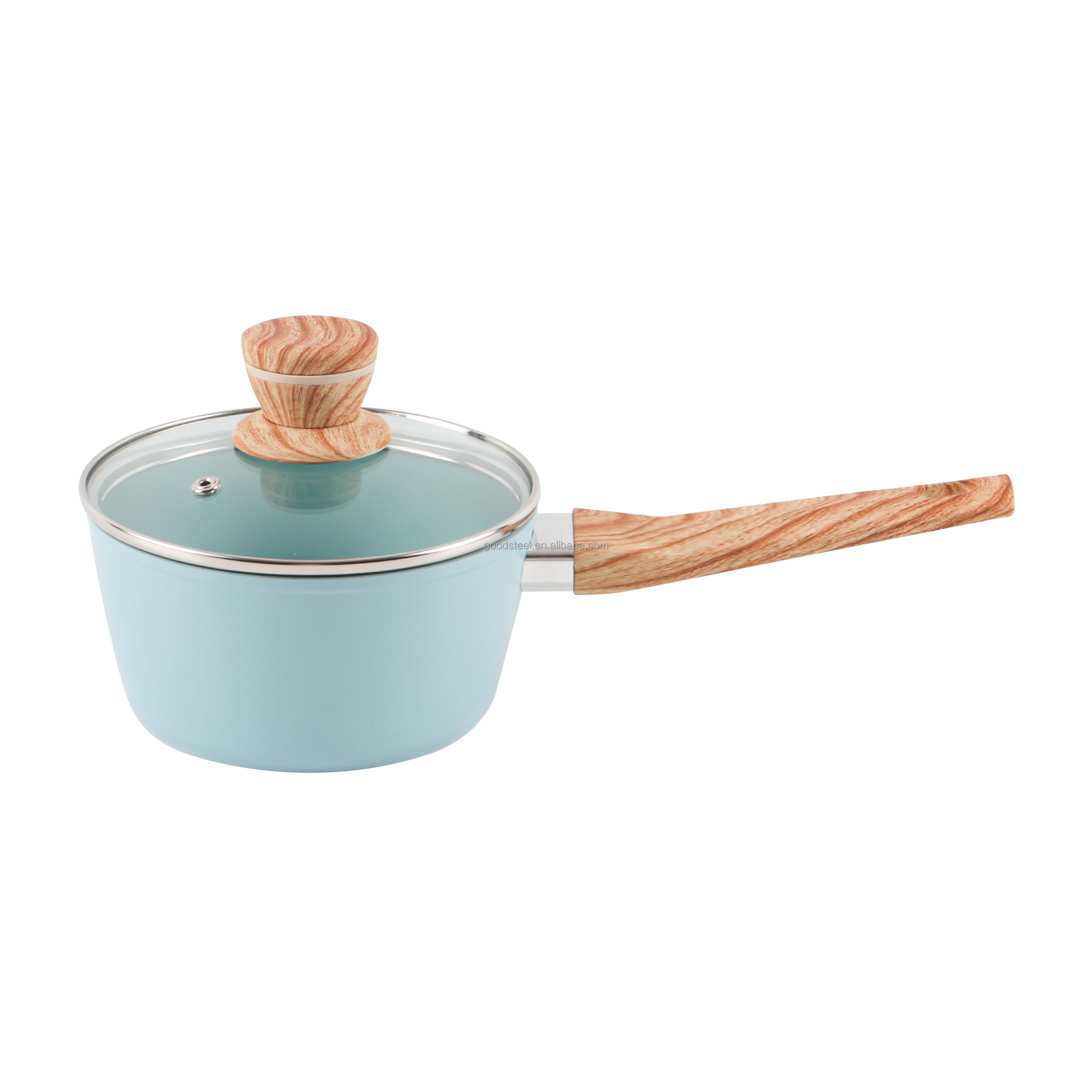 Ceramic Non-Stick Kitchen Cookware Set High Quality 11-Piece Forged Aluminum Induction Bottom Wooden Silicon Handles