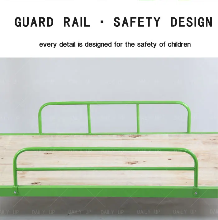 Dormitory Steel Frame Bunk Bed School Student Double Decker Bed With Ladder Stairs Guardrail For Kindergarten Bedroom