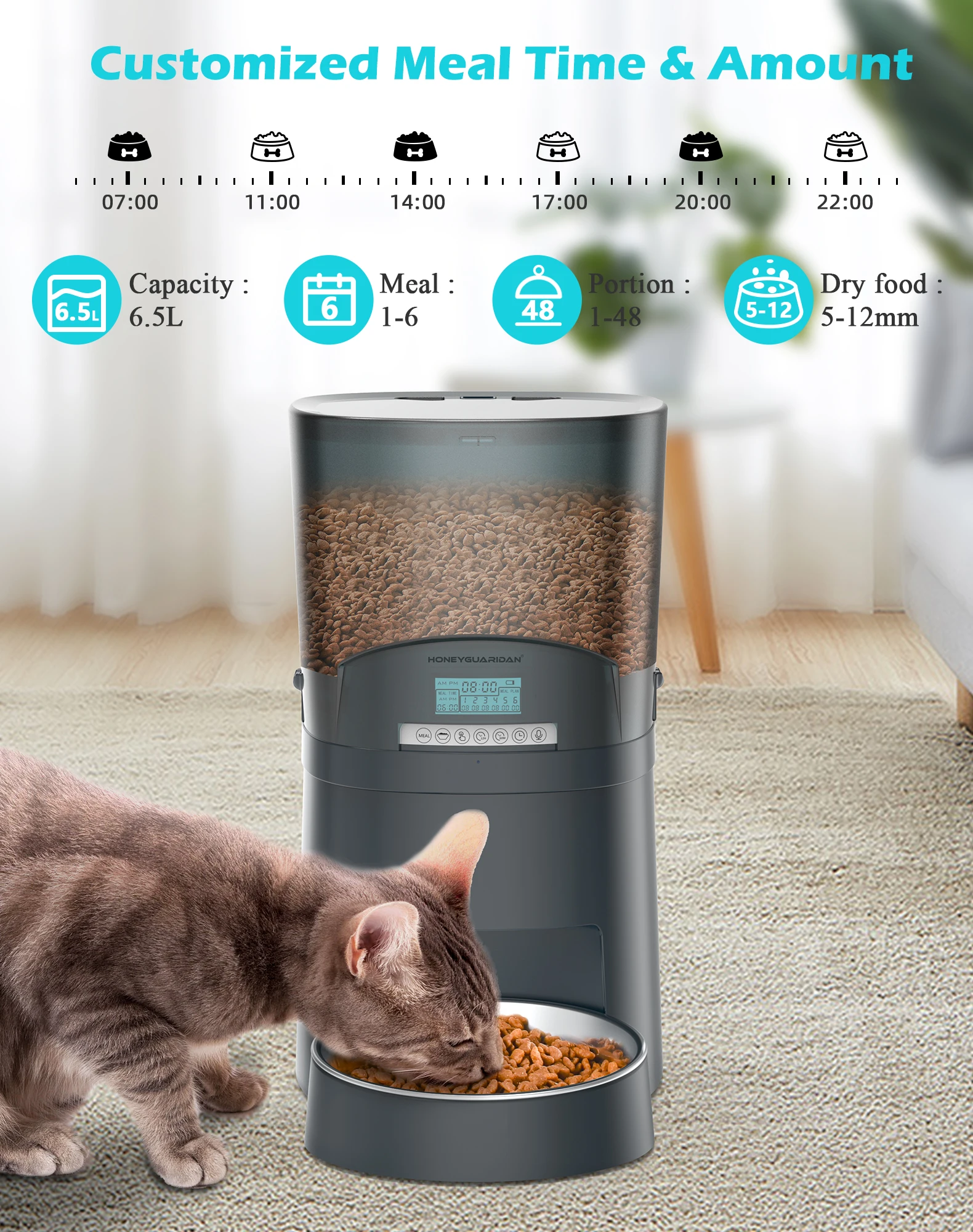 Automatic Cat Feeder for Two Cats