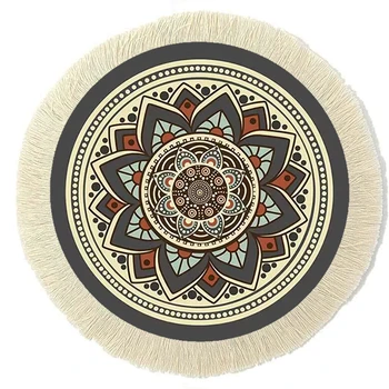 Beautiful Round Turkish Woven Carpet Mouse Pad Persian Rug Style Office Decor Fabric Computer Accessory Stock Availability