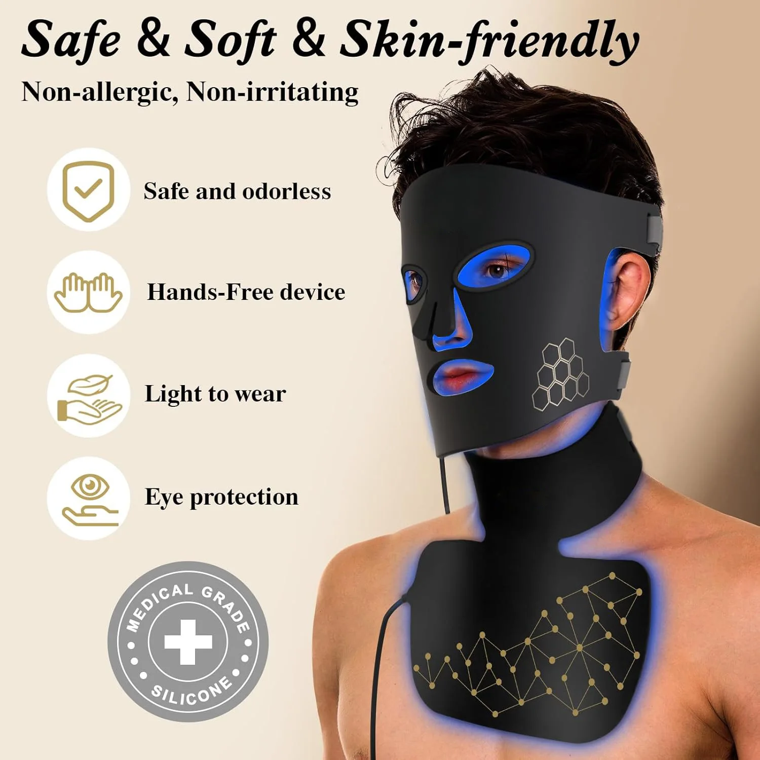 Led Light Therapy Silicone Face Mask For Skin Rejuvenation_voghion.com