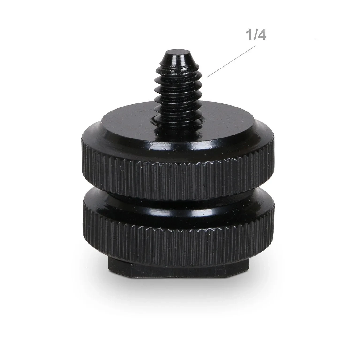 Adaptateur Double Sabot 6,35mm Pour Flash/micro - Montage Métal Noir - Pour Trépied, Studio, Appareil Photo, Caméra