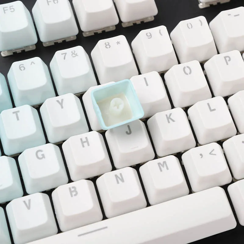 Blue Gradient Pink Rainbow 104 Keys OEM Height Backlit Double Shot PBT Keycaps for Mechanical Keyboard