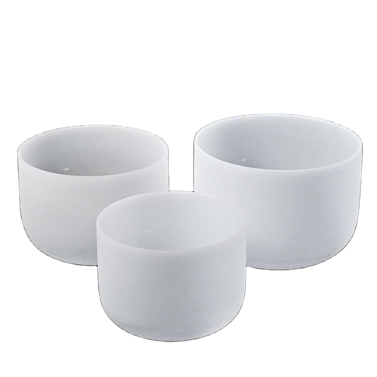 Белая прозрачная чакра, Хрустальная Поющая чаша, набор Аметистовых чаксов из фарфора, чаша для пения кварзо с кристаллами полной Луны