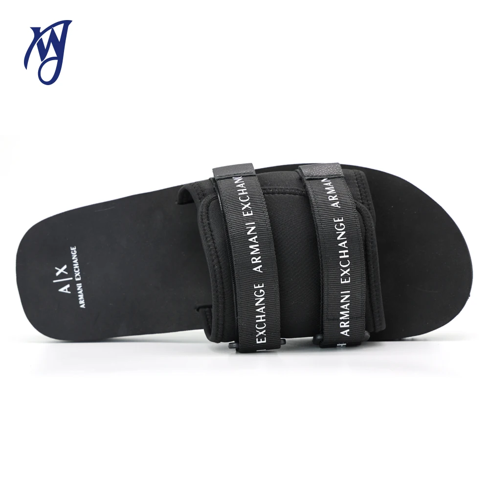 Custom Rubber Webbing Slippers Upper With Strap Buckle Logo Slide Sandals Home Mens Pvc Indoor Soft Eva Slides Shoes House