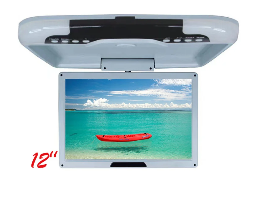 12 Inch Overhead Monitor Digital Tv Screen Vehicle Flip Down Roof Video Player Car Roof Mounted LCD Ceiling Monitor