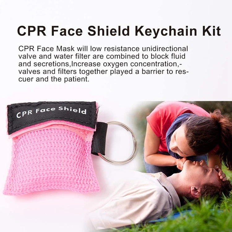 Ce Iso First Aid Disposable Cpr Keychain Resuscitator Emergency Face