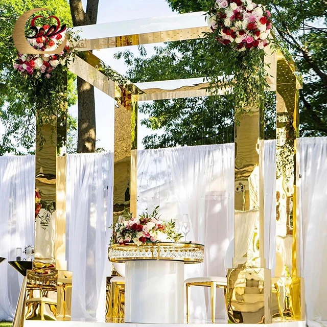 SIDIXUAN TD010 Romantic Elegant High Quality Stainless Steel Wedding Arch Backdrop Stand for Wedding/Banquet/Hotel Party - Image 4