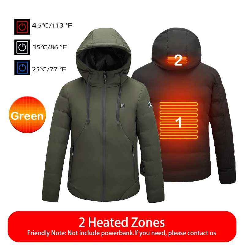 9 Fever Zones Electr Heat Jacket Rechargeable Power Bank Waterproof