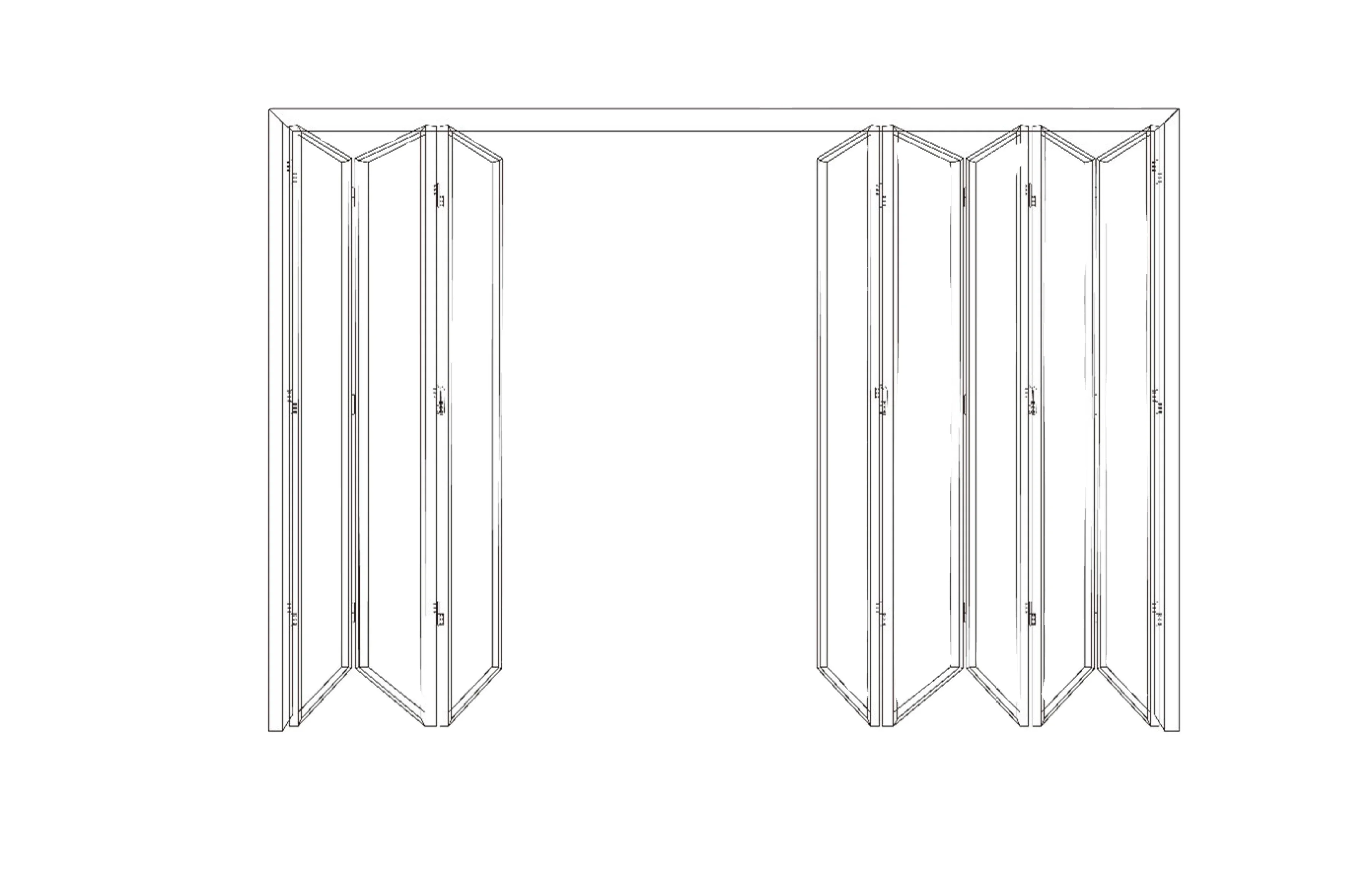 Customized 4 Panel Interior Thermal Luxury Lowe Glass Slim Frame Aluminium Bifold Folding