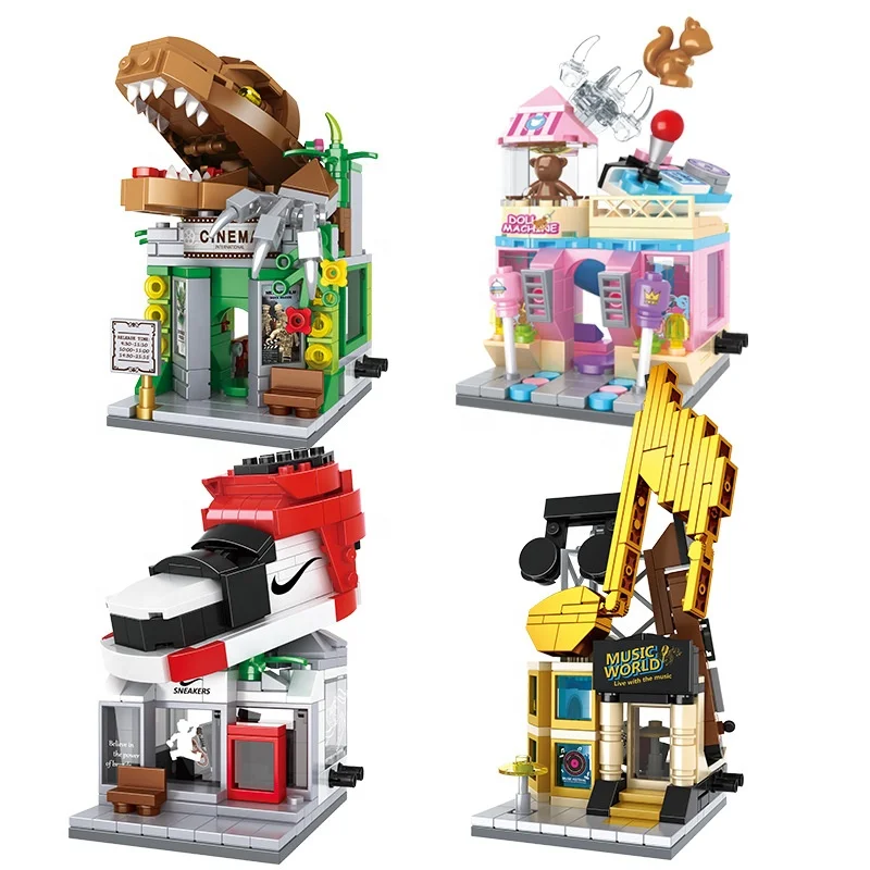 Bloques De Construcción Mini Street View Para Niños,Parque De Dinosaurios  De Ladrillos Para Armar Juguete,Tienda De Zapatos,Salón De  Conciertos,Kds,Pa00282,6711-6712-6713-6714 - Buy Dinosaurio Pabellón,Tienda  De Zapatos,La Máquina De La Garra Product 