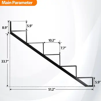 Easy DIY Outdoor Garden Wooden Stair 5-Step Steel Stringer Stair Riser