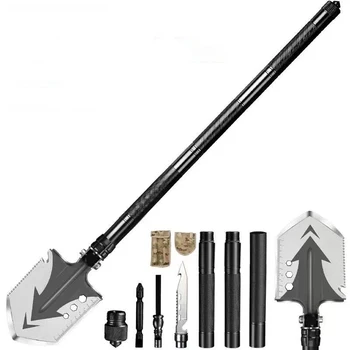 Detachable Outdoor Emergency Survival Tactical Folding Shovel Garden Ordnance Car Multitool for Camping DIY and Digging the Hole