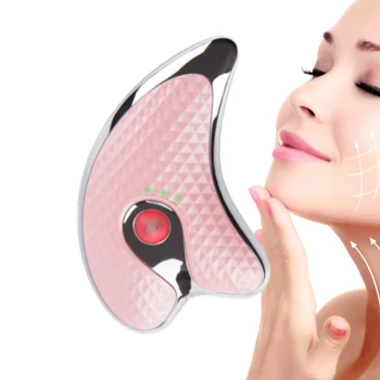 High quality dropshipping vibrating facial skin electric scraping massage tool stainless steel quartz gua sha