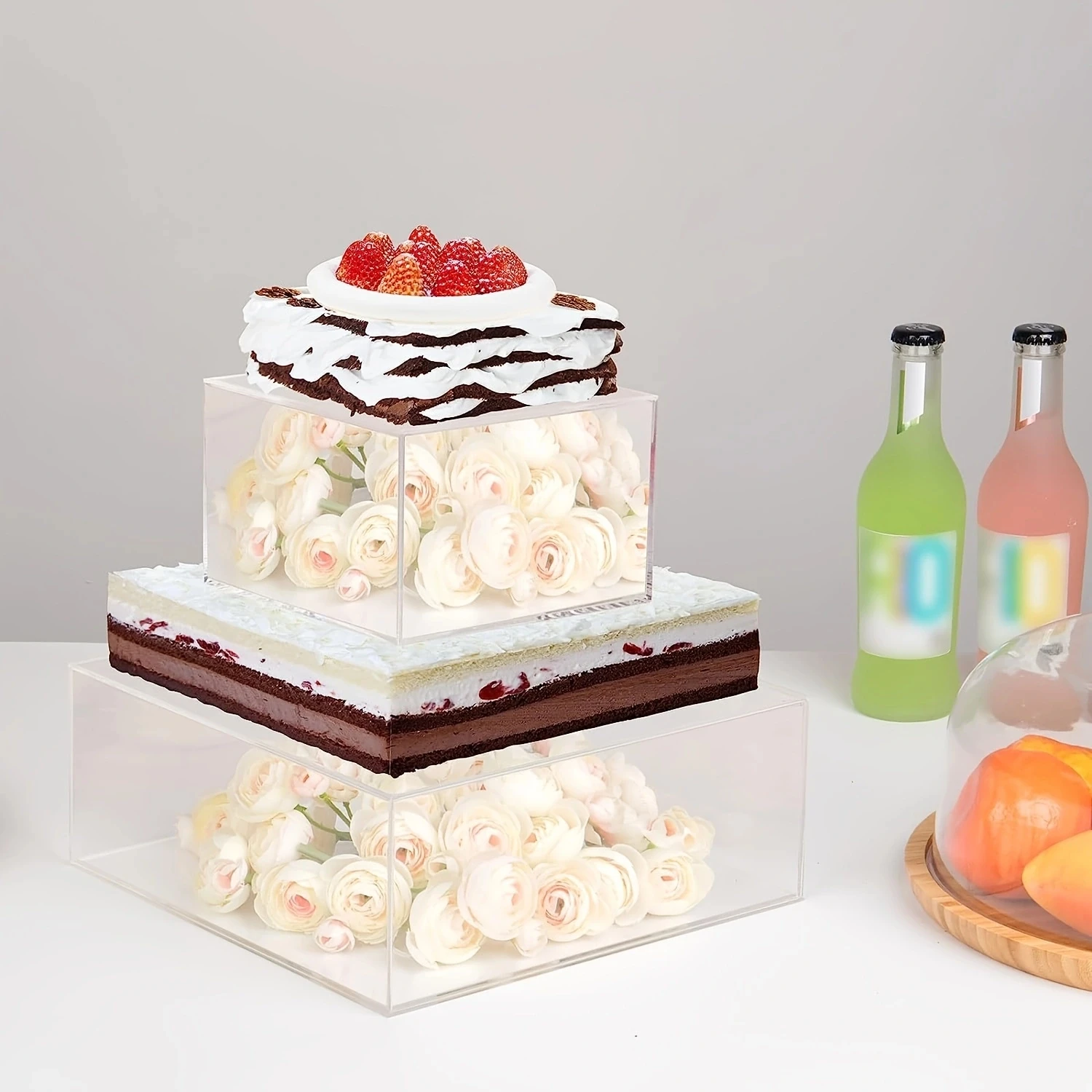 Custom Round Acrylic Dessert Display Rack Cake Separator For Wedding Birthday Pa