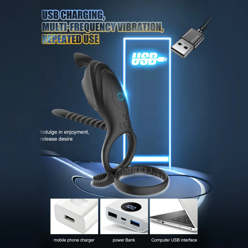 Wireless Remote Control Vibrator Penis Rings & Clitoris Stimulator for Men Women Sex Toys for Couples Ejaculation Delay Features