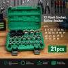 GREEN 21pcs 12point