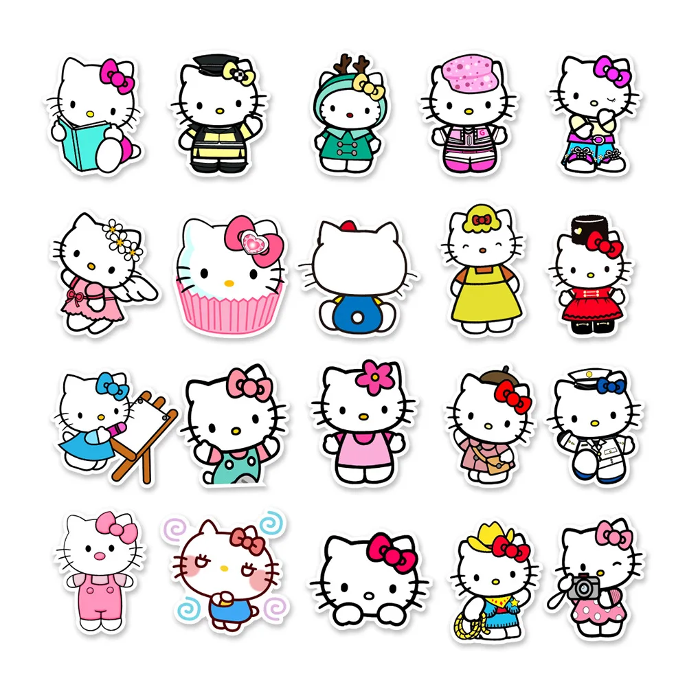 Zy1329c 50pcs Cute Hello Kittyi Cat Stickers Waterproof Decorate ...