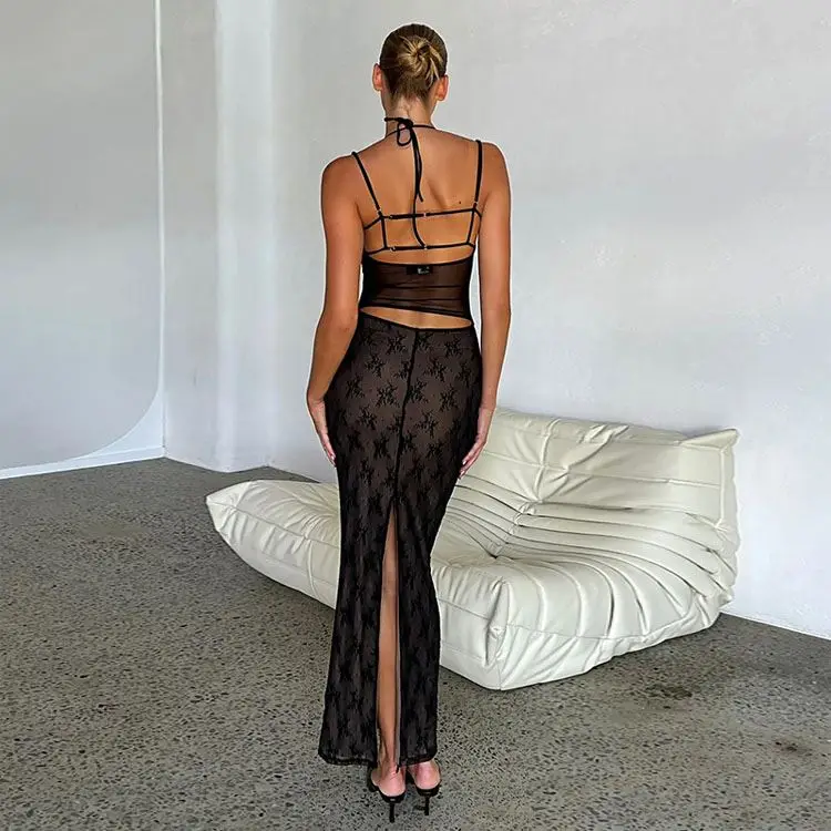 Robe Bebe – Noire, Dentelle, Sans Manches, Col Faux, Taille PS, Neuve Avec étiquettes