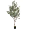 Green Potted Artificial Olive Trees With Fruits