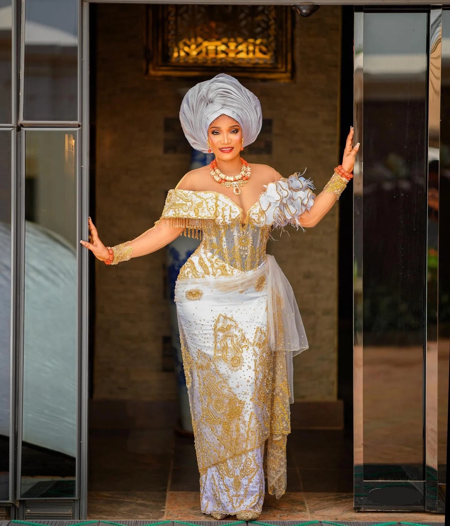 green emerald velvet dress Solange Gold Satin Silk African Dress with Slit – Nigerian Wedding Gue –  Dupsie's African Fashion